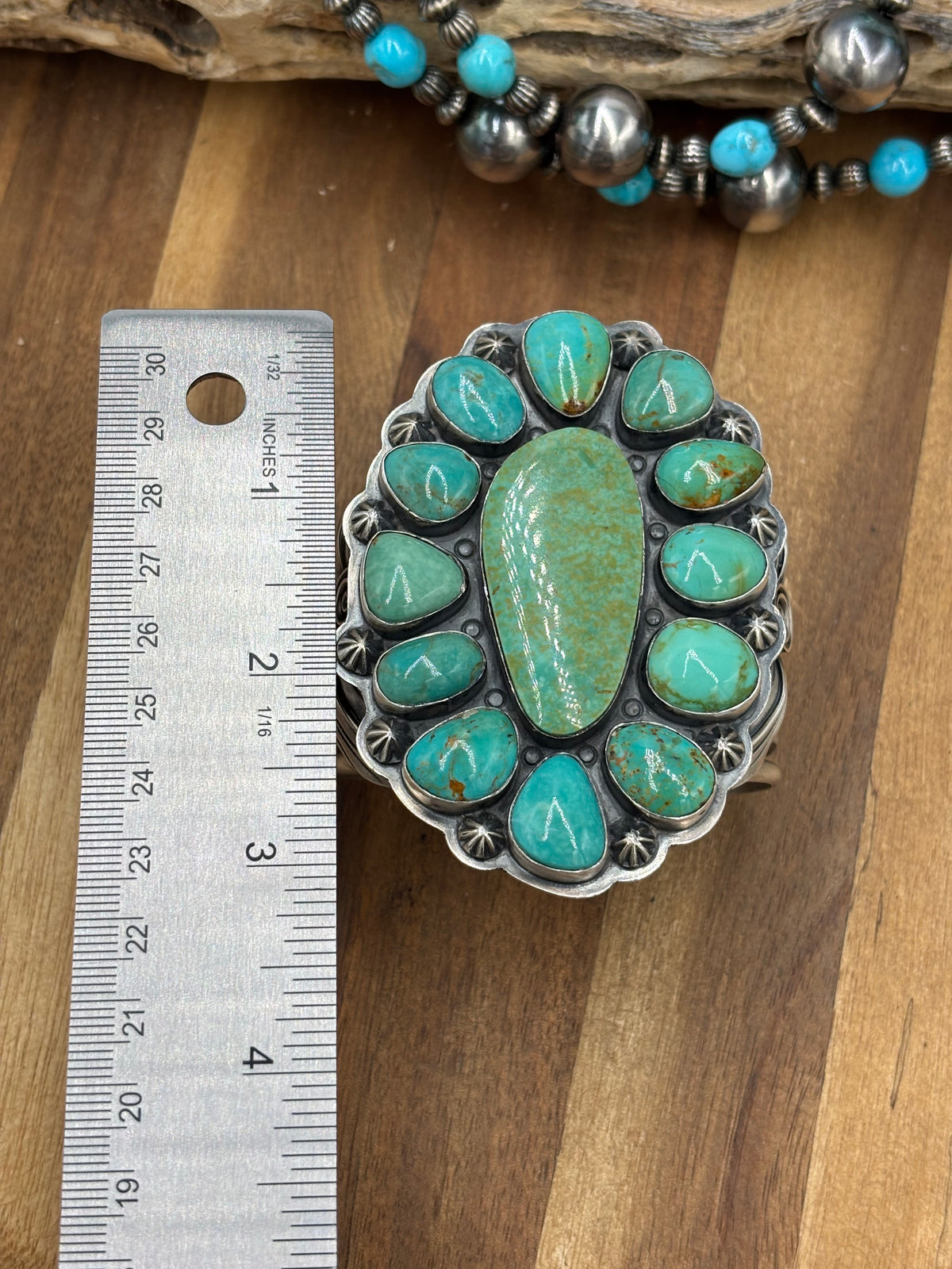 Turquoise #922-41 Cluster Cuff by Gabriel Jurardo