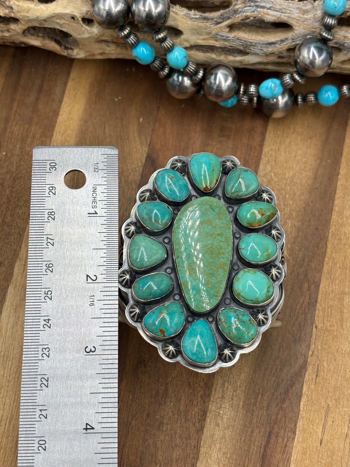 Turquoise #922-41 Cluster Cuff by Gabriel Jurardo