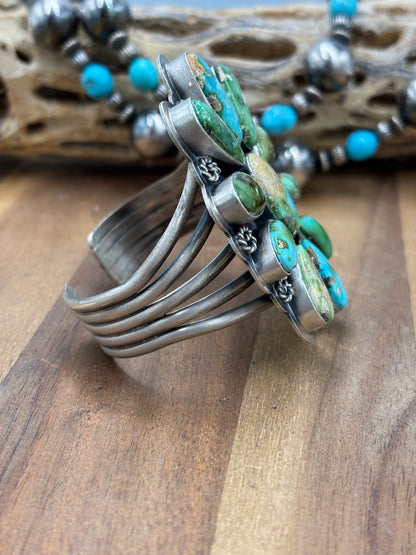 Sonoran Gold #922-40 Turquoise Cluster Cuff by Gabriel Jurardo