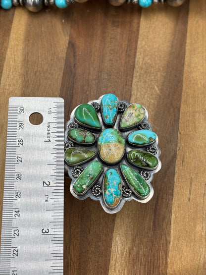 Sonoran Gold #922-40 Turquoise Cluster Cuff by Gabriel Jurardo