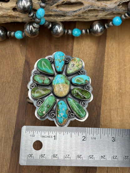 Sonoran Gold #922-40 Turquoise Cluster Cuff by Gabriel Jurardo