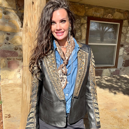 Scully Dark Espresso With Bronze Beaded Embellished Jacket