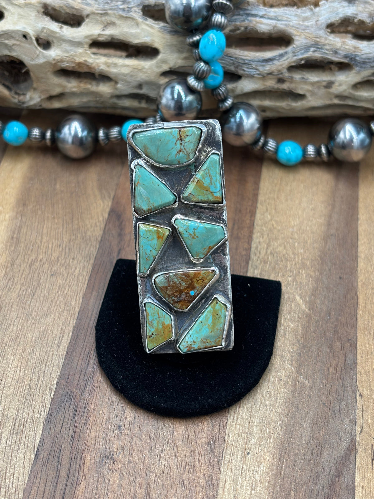 Turquoise #922-37 Size 8 Ring by Jude Candeleria, Zuni