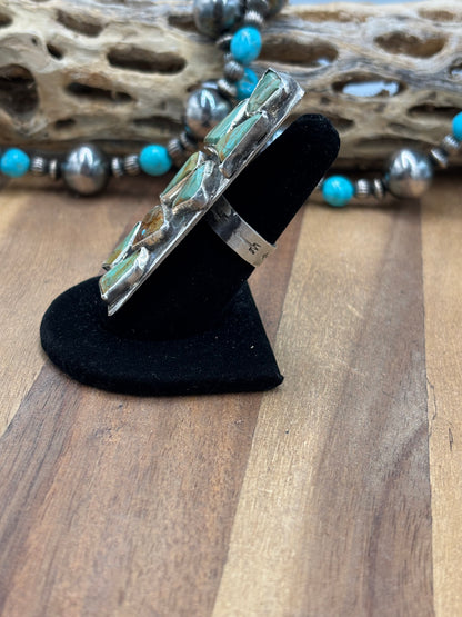 Turquoise #922-37 Size 8 Ring by Jude Candeleria, Zuni