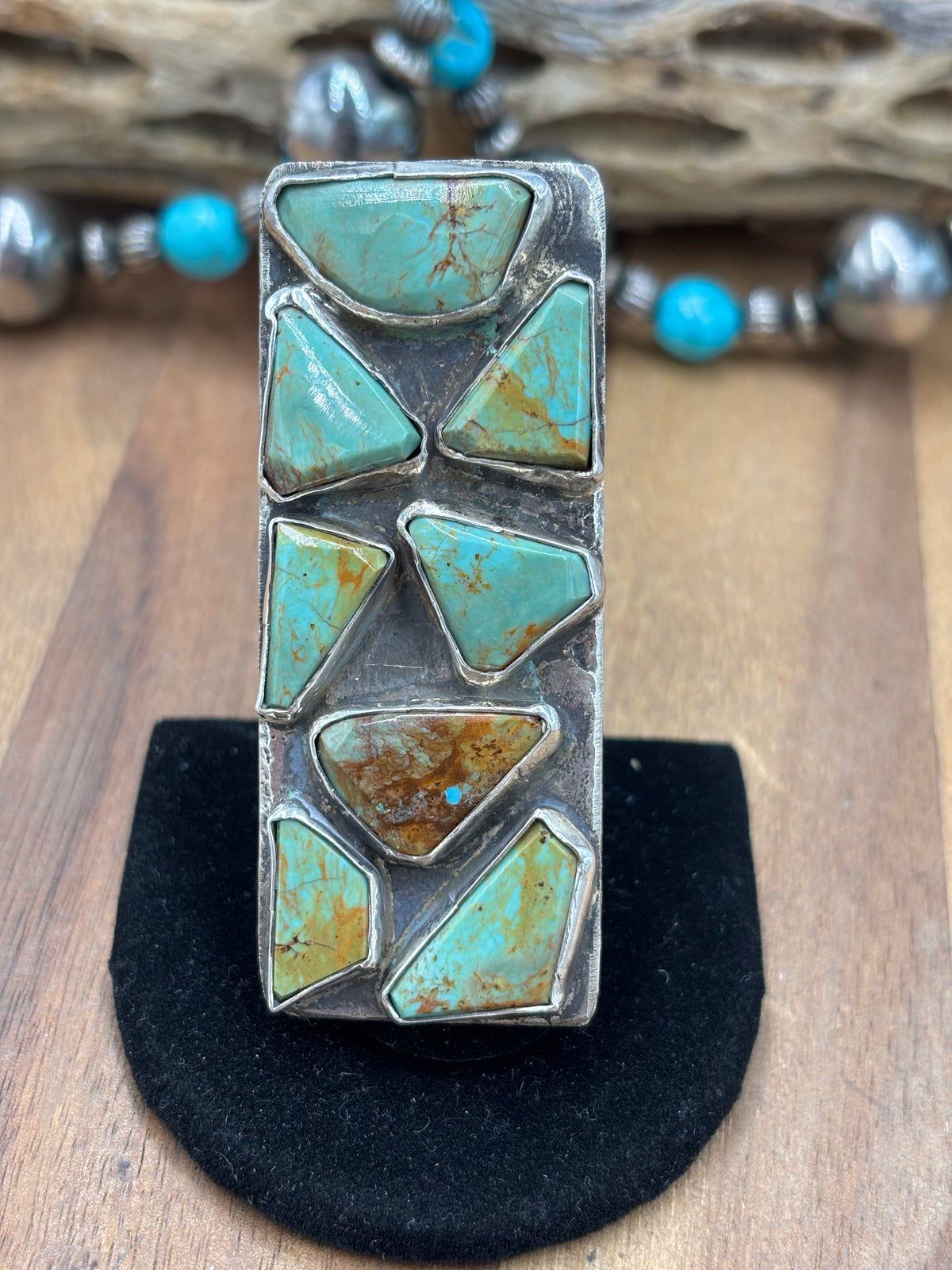 Turquoise #922-37 Size 8 Ring by Jude Candeleria, Zuni