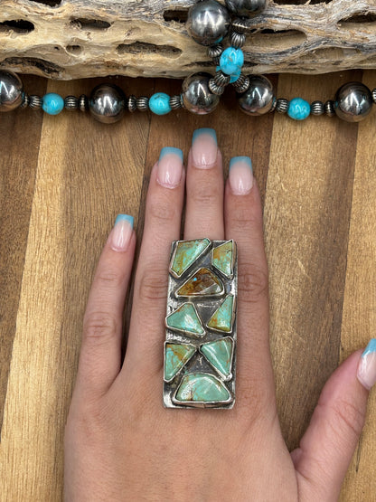 Turquoise #922-37 Size 8 Ring by Jude Candeleria, Zuni