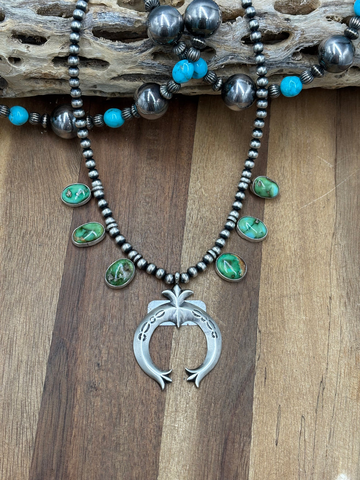 Sonoran Gold #923-6 Squash Blossom Necklace by Letricia Largo, Navajo