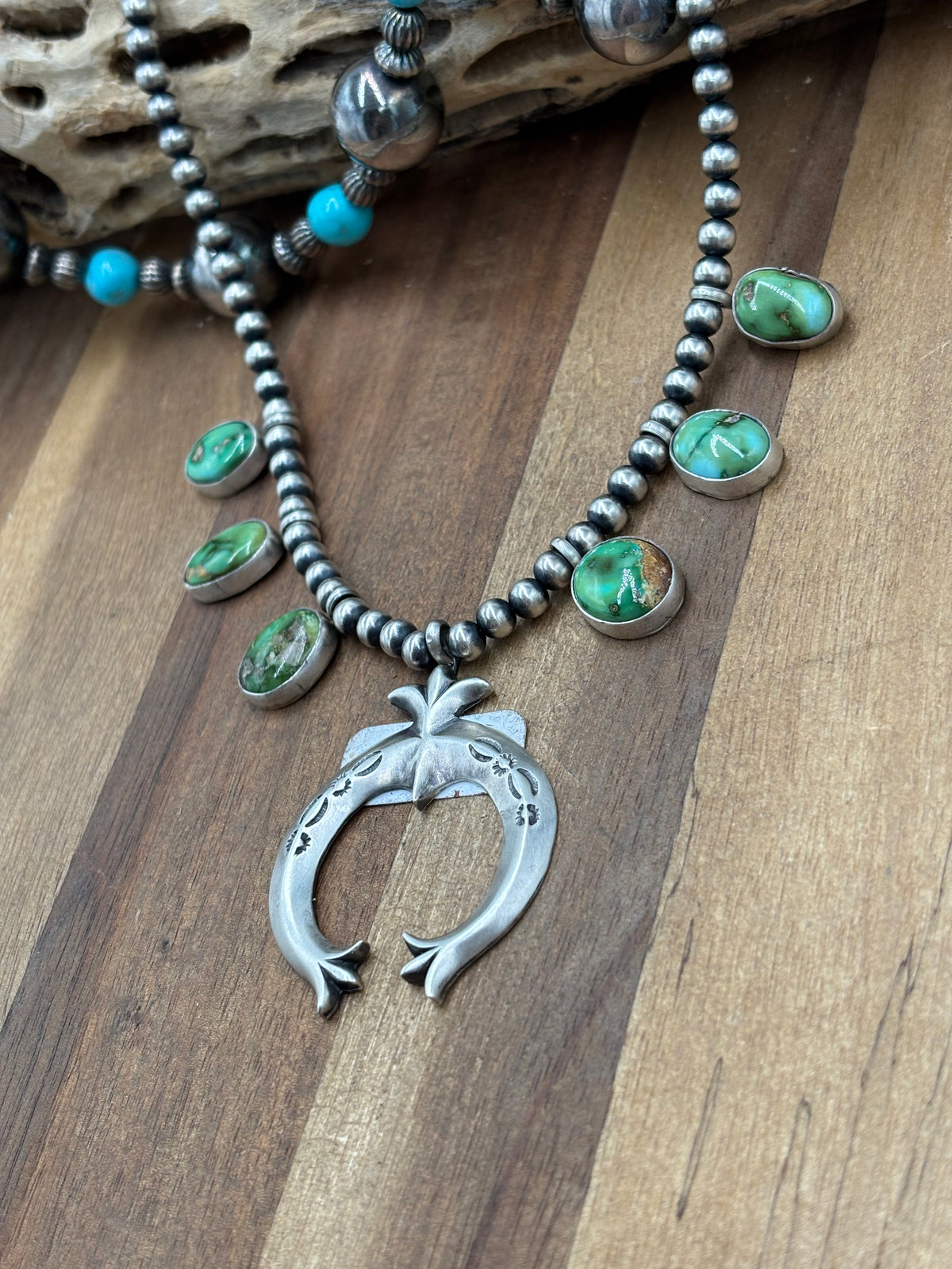Sonoran Gold #923-6 Squash Blossom Necklace by Letricia Largo, Navajo