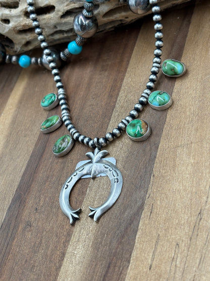 Sonoran Gold #923-6 Squash Blossom Necklace by Letricia Largo, Navajo