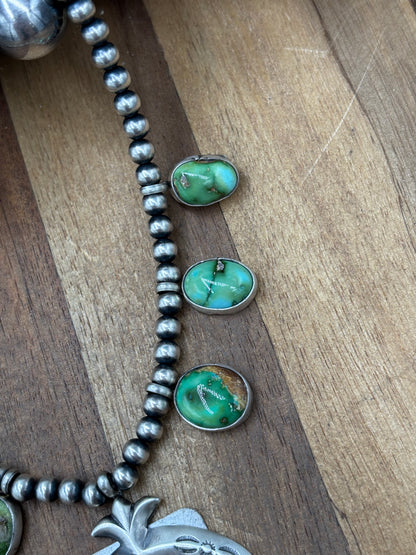 Sonoran Gold #923-6 Squash Blossom Necklace by Letricia Largo, Navajo