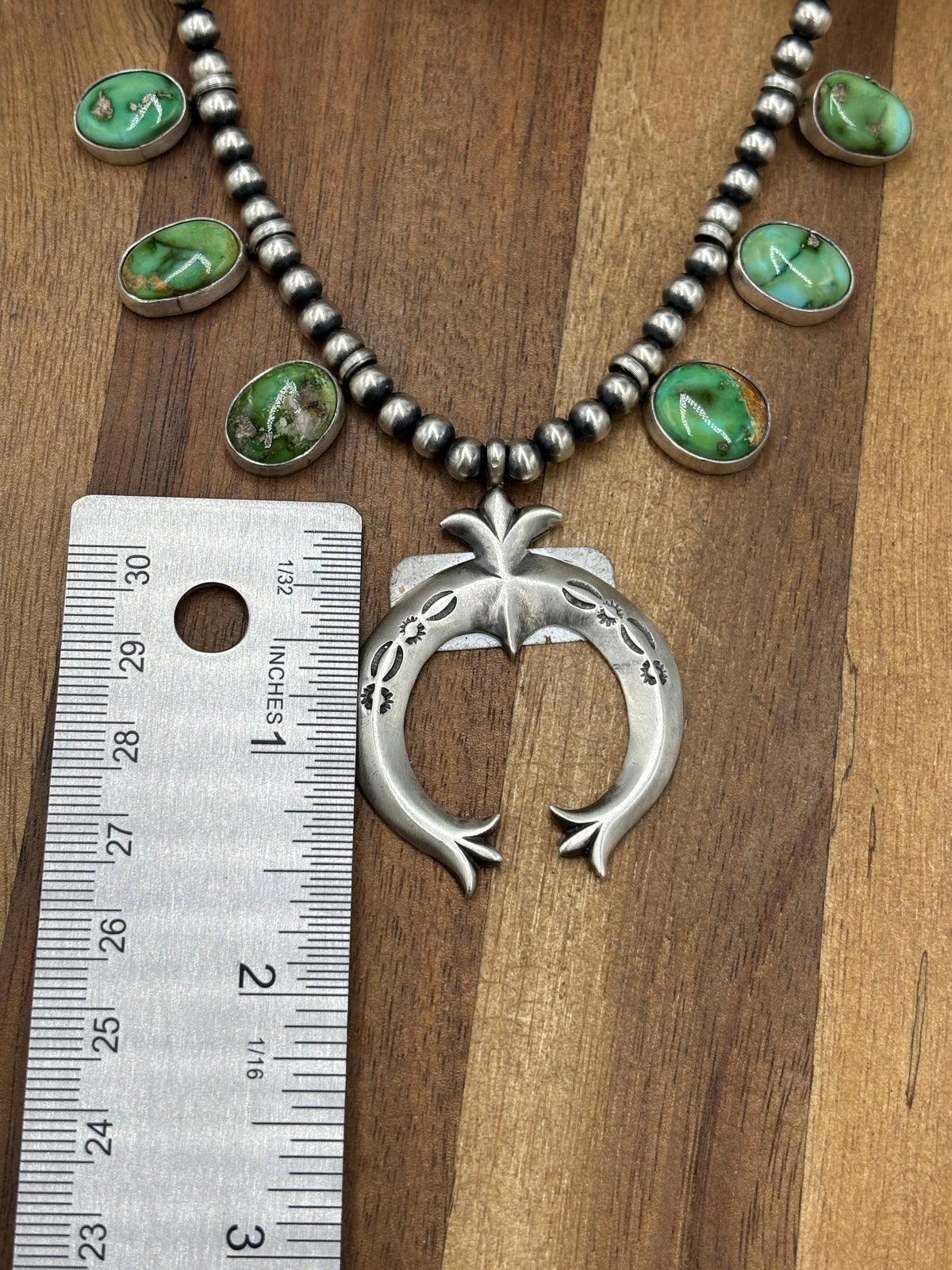 Sonoran Gold #923-6 Squash Blossom Necklace by Letricia Largo, Navajo