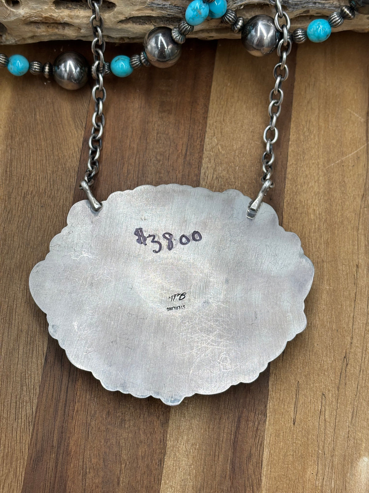 Ribbon Royston & Sleeping Beauty #924-1 Cluster Necklace by Gabriel Jurardo