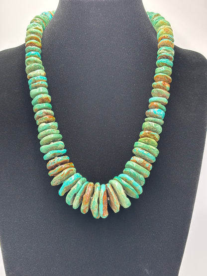 Turquoise #924-2 Graduated Rondelle 24" Necklace