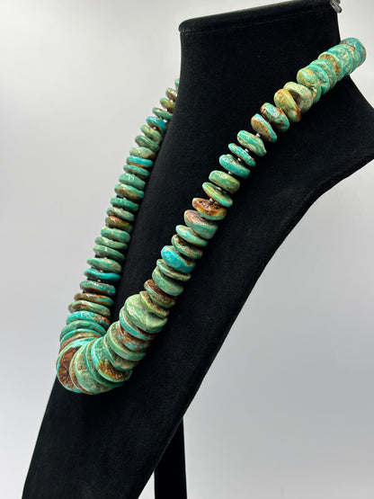 Turquoise #924-2 Graduated Rondelle 24" Necklace