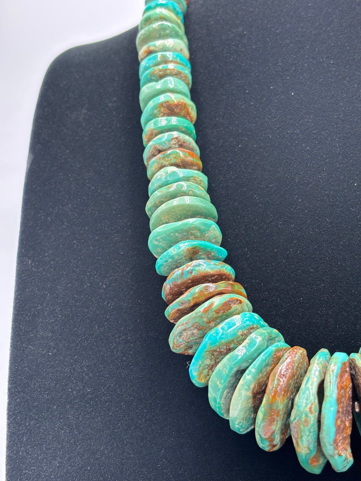 Turquoise #924-2 Graduated Rondelle 24" Necklace
