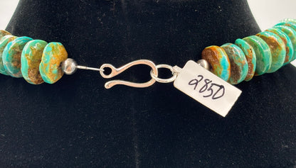 Turquoise #924-2 Graduated Rondelle 24" Necklace