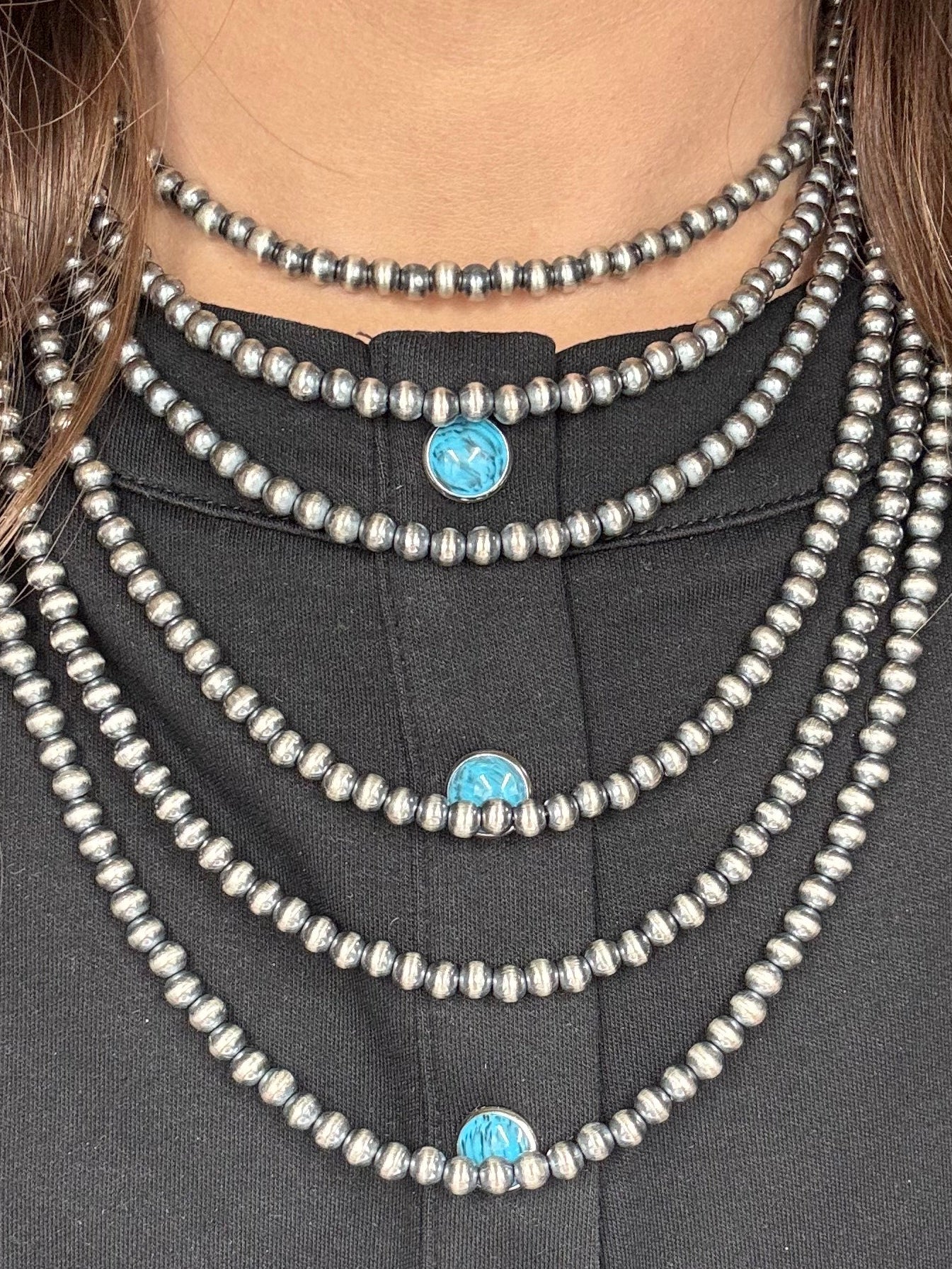 5mm 14" Sterling Silver Pearl Necklace