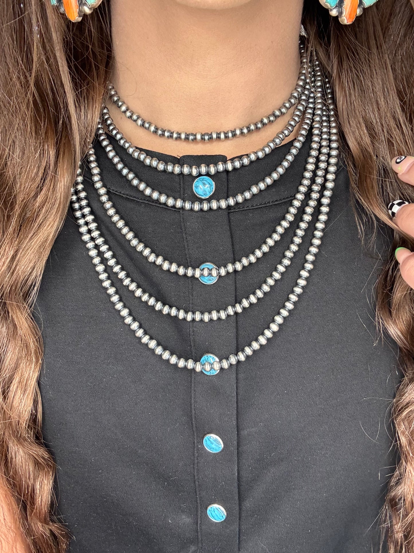 5mm 14" Sterling Silver Pearl Necklace