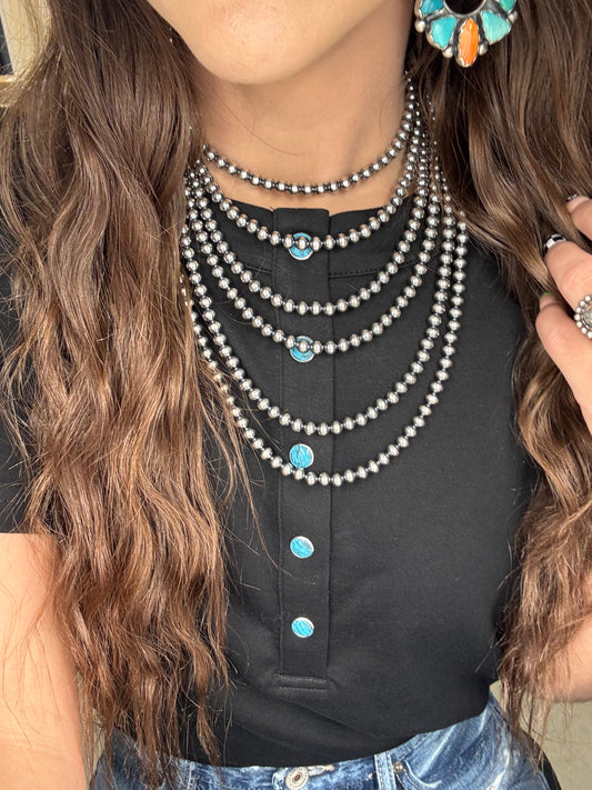 6mm 18" Sterling Silver Pearl Necklace
