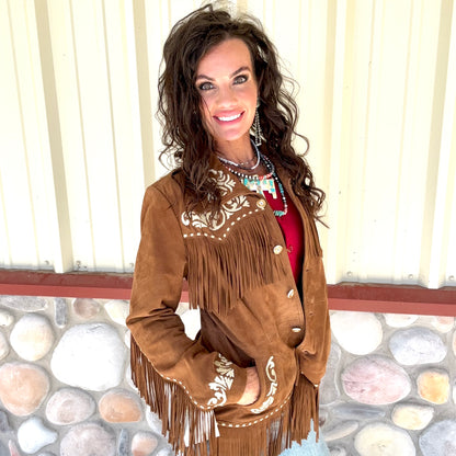 Scully Gold Embellished Leather Jacket