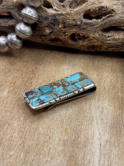 Mine #8 Turquoise #830-5A Money Clip by Brandon Etcitty, Navajo