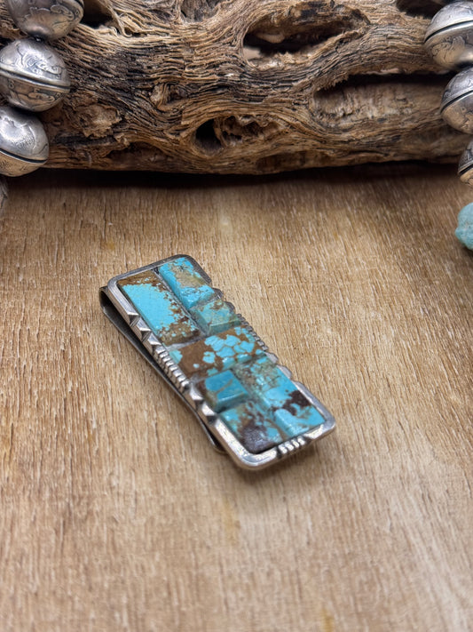 Mine #8 Turquoise #830-5A Money Clip by Brandon Etcitty, Navajo