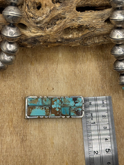 Mine #8 Turquoise #830-5A Money Clip by Brandon Etcitty, Navajo