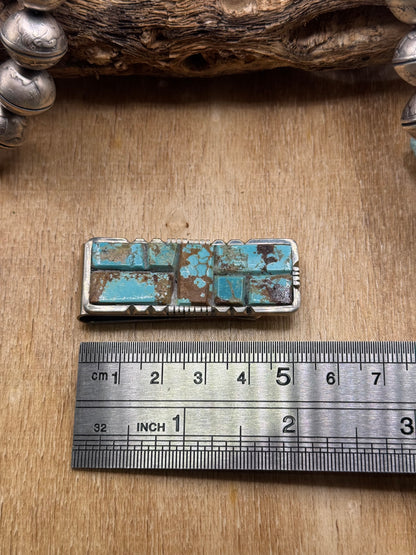 Mine #8 Turquoise #830-5A Money Clip by Brandon Etcitty, Navajo