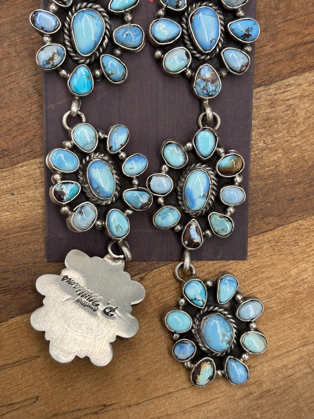 Golden Hills #102-1 Cluster Statement Earrings by P Williams, Navajo
