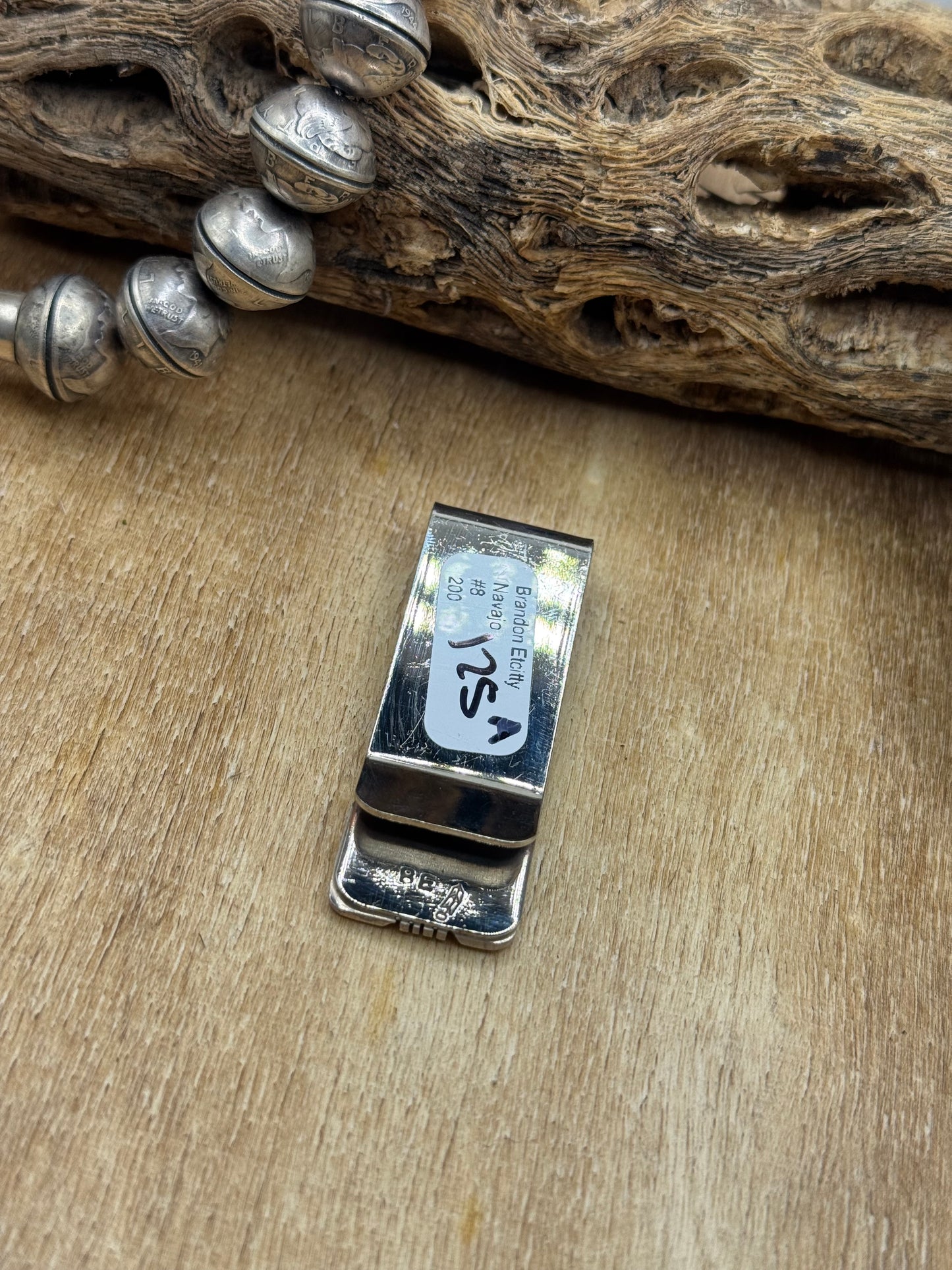 Mine #8 Turquoise #830-5A Money Clip by Brandon Etcitty, Navajo