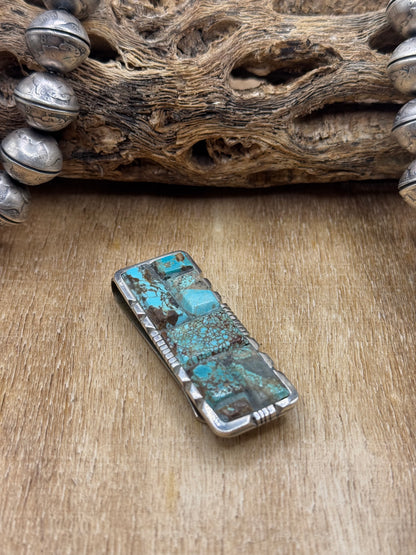 Mine #8 Turquoise #830-5B Money Clip by Brandon Etcitty, Navajo