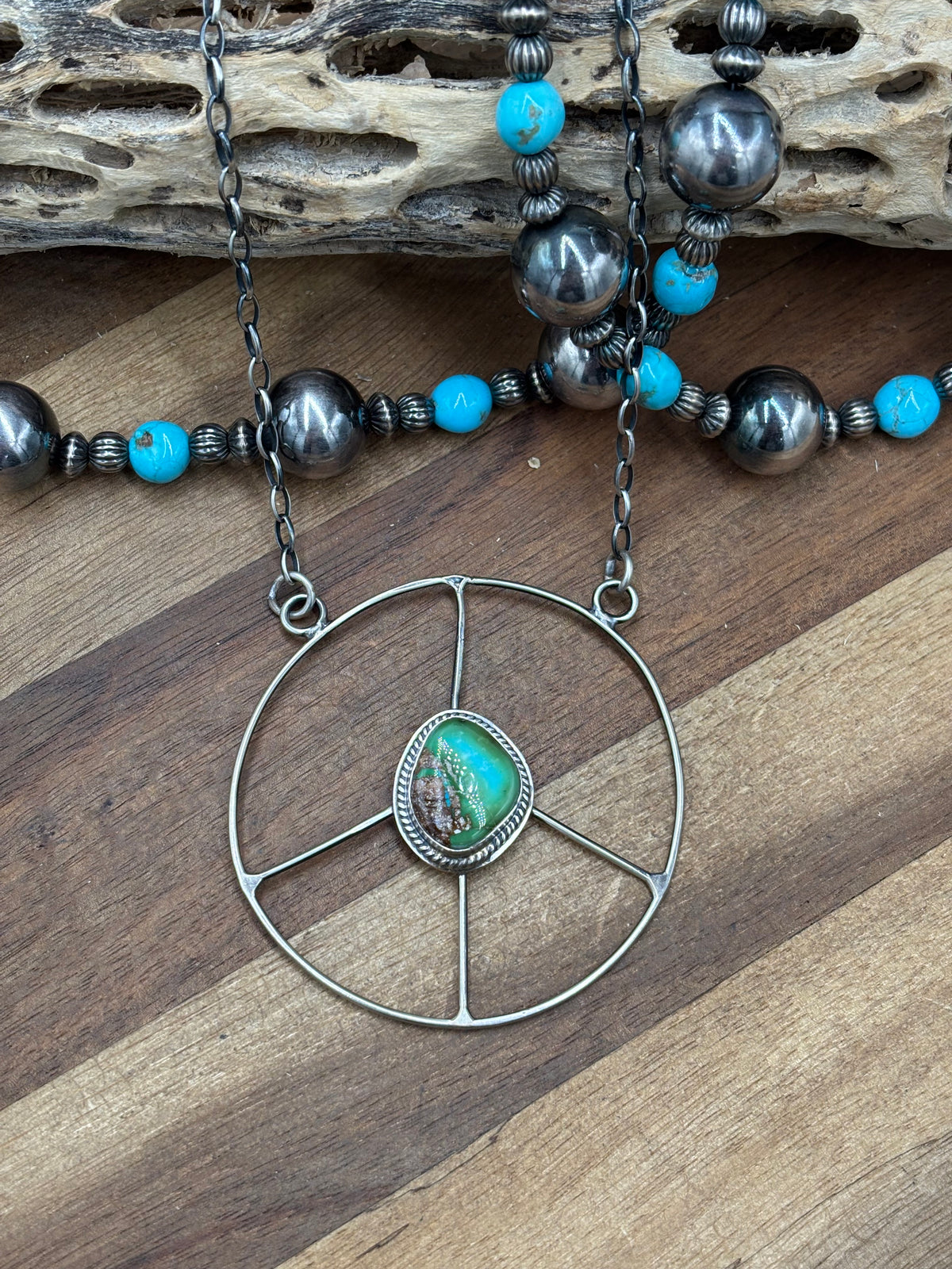 Sonoran Gold #102-3 Peace Sign Necklace