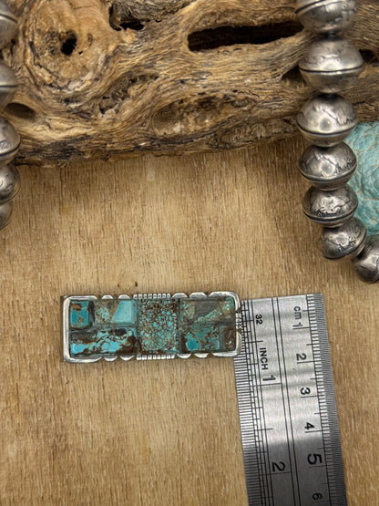 Mine #8 Turquoise #830-5B Money Clip by Brandon Etcitty, Navajo