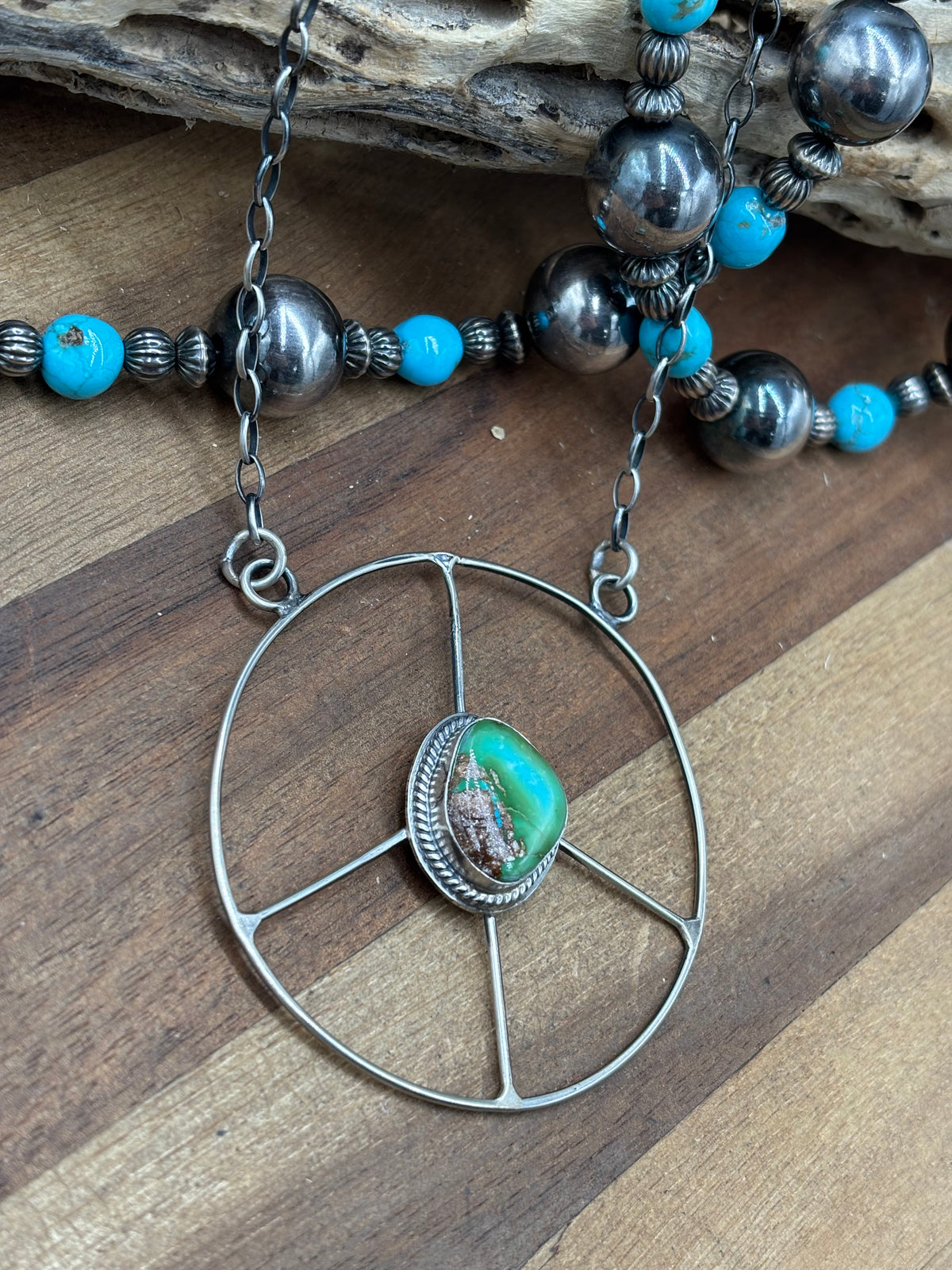 Sonoran Gold #102-3 Peace Sign Necklace