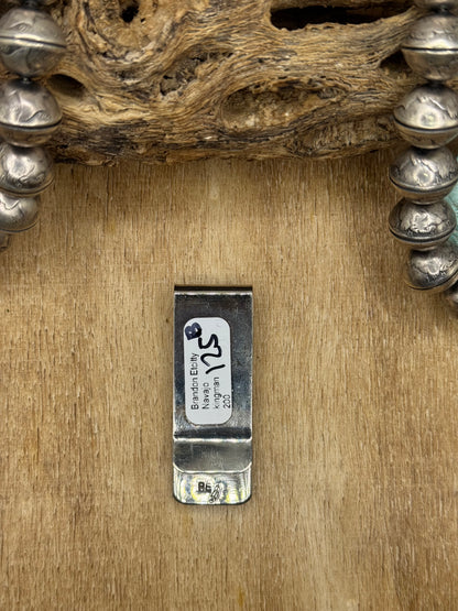 Mine #8 Turquoise #830-5B Money Clip by Brandon Etcitty, Navajo