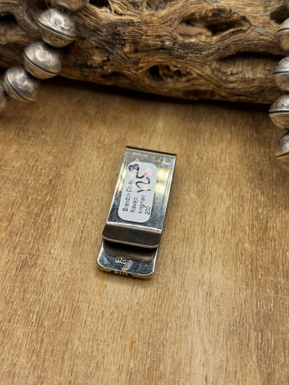 Mine #8 Turquoise #830-5B Money Clip by Brandon Etcitty, Navajo