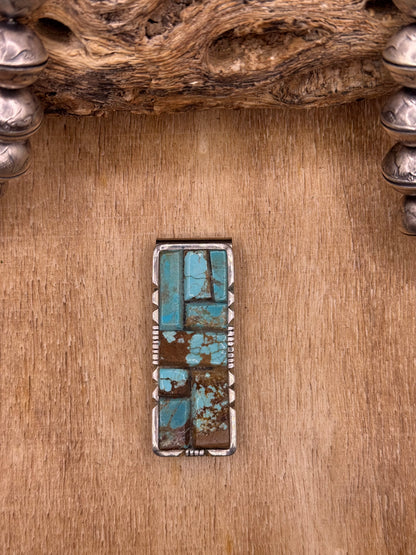 Mine #8 Turquoise #830-5C Money Clip by Brandon Etcitty, Navajo