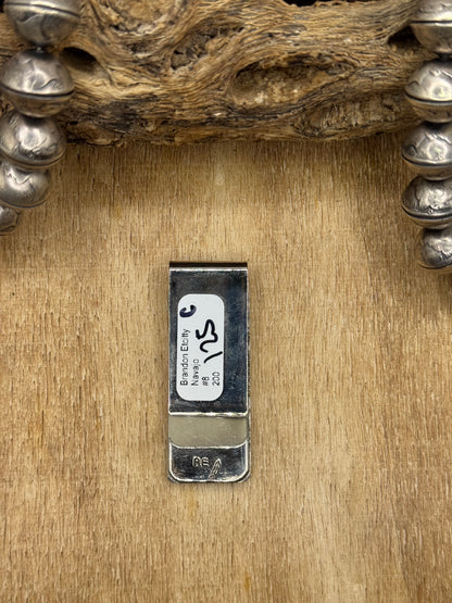 Mine #8 Turquoise #830-5C Money Clip by Brandon Etcitty, Navajo