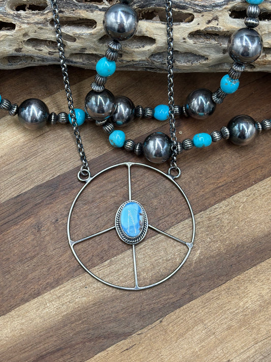 Golden Hills #102-4 Peace Sign Necklace