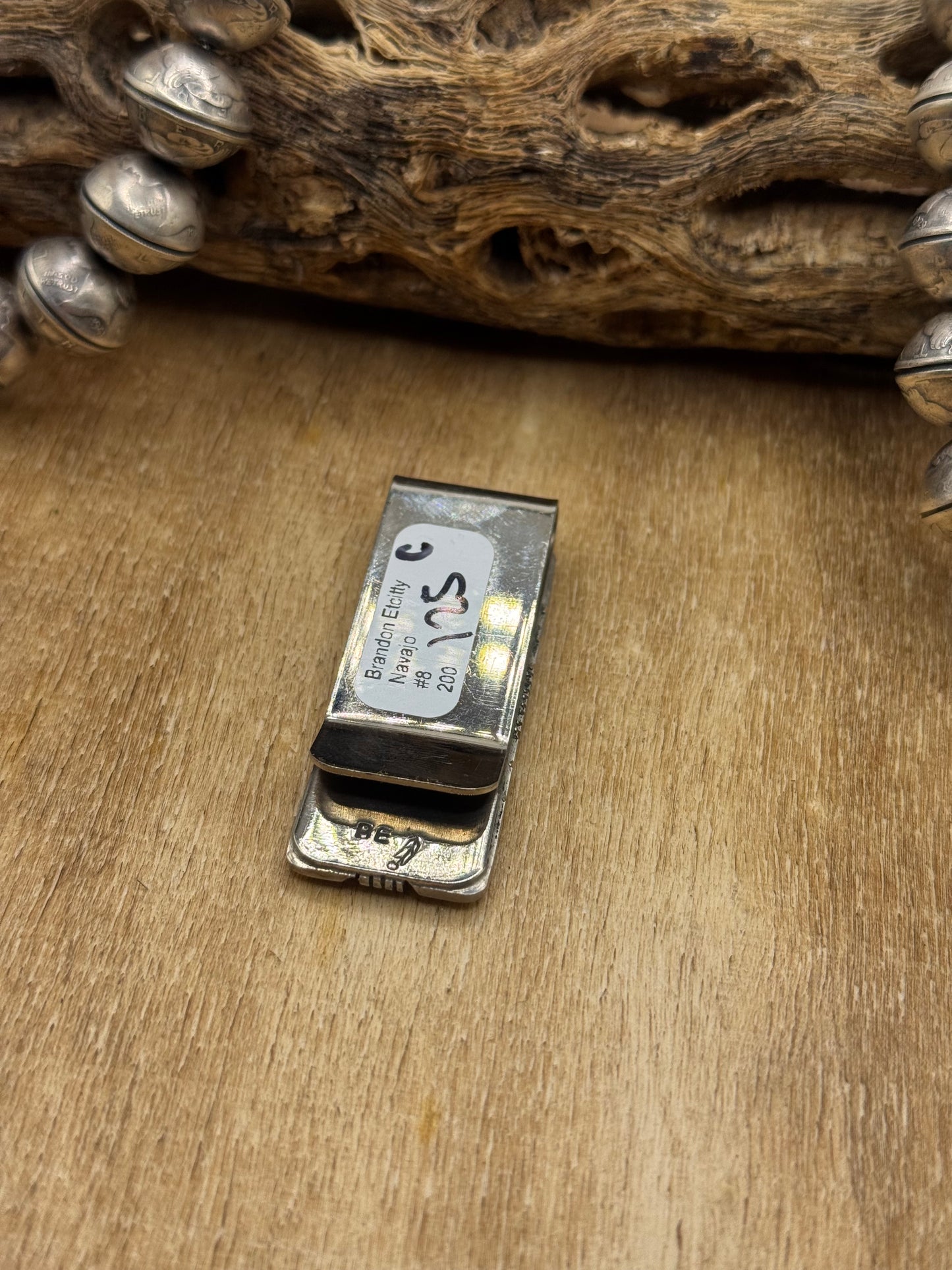 Mine #8 Turquoise #830-5C Money Clip by Brandon Etcitty, Navajo