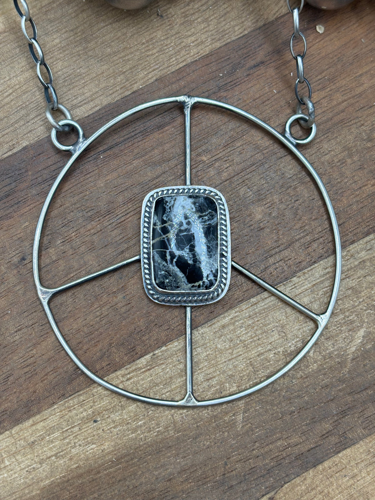 White Buffalo #102-5 Peace Sign Necklace