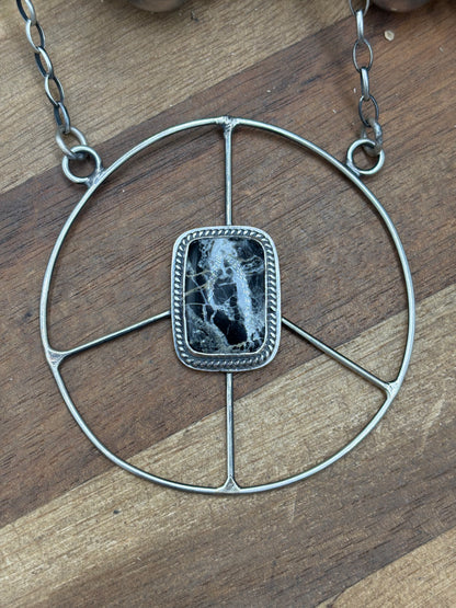 White Buffalo #102-5 Peace Sign Necklace