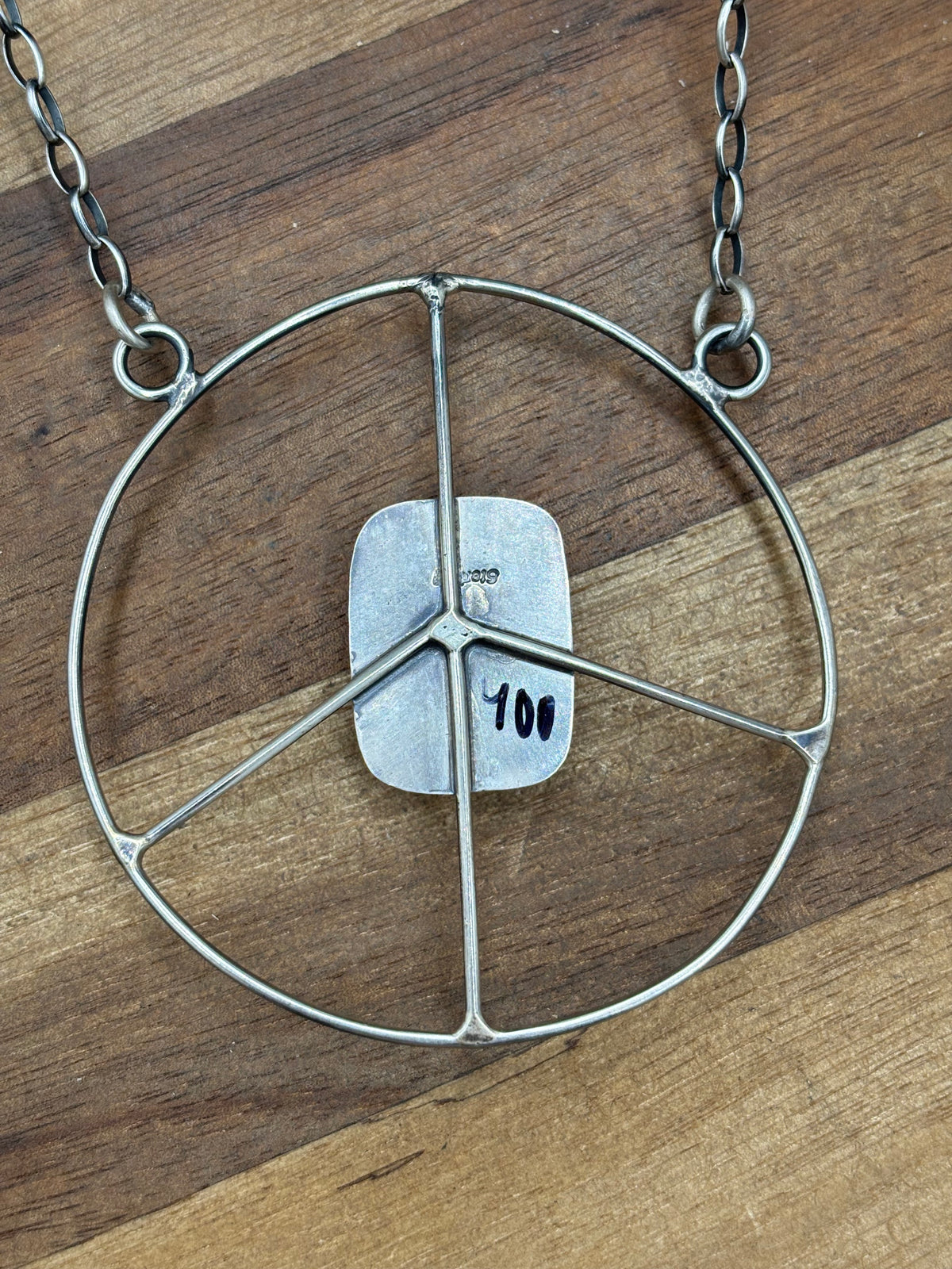 White Buffalo #102-5 Peace Sign Necklace