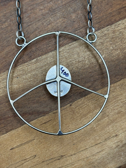 Golden Hills #102-7 Turquoise Peace Sign Necklace