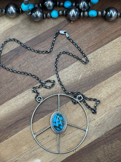 Egyptian Prince #102-6 Turquoise Peace Sign Necklace