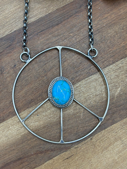 Turquoise #102-8 Peace Sign Necklace