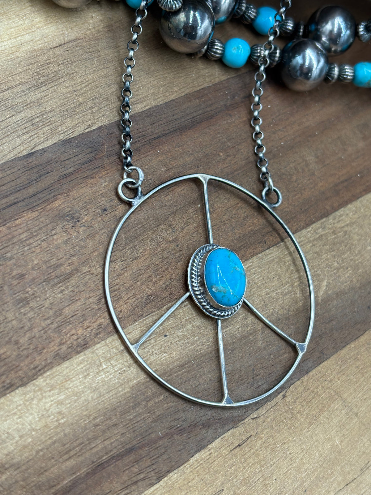 Turquoise #102-8 Peace Sign Necklace