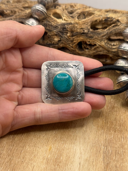 Royston Turquoise #830-3 Hair Tie by Tillie John, Navajo