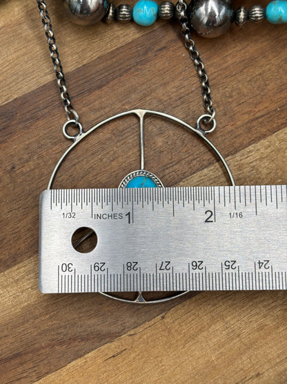 Turquoise #102-8 Peace Sign Necklace