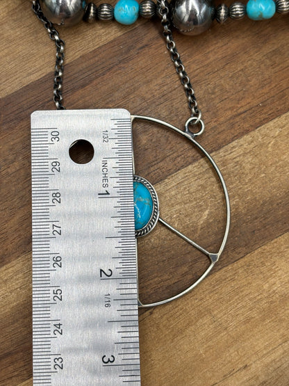 Turquoise #102-8 Peace Sign Necklace